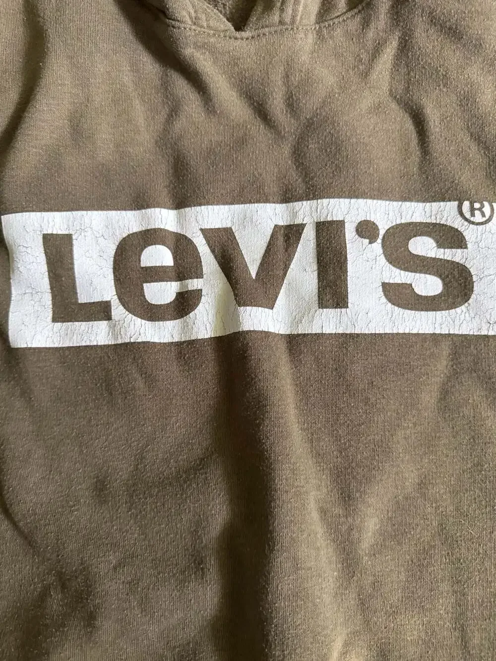Levi's Logo Hoodie Size XL Olive Green Pullover Sweatshirt